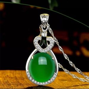 Silver Emerald Necklace